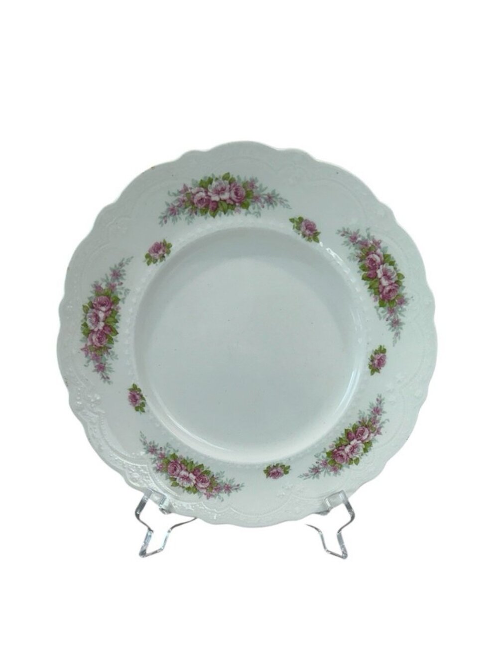 Vintage Johnson Brothers England 8” Scalloped Edge Floral Dinner Plate